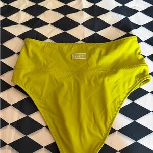 Fabletics NWT High-Waisted Cross Over Swim Bottom, size S in color martini